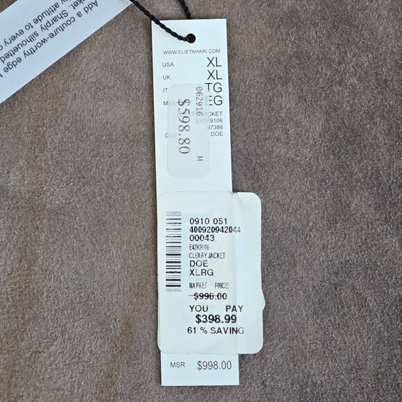 Lambskin leather collarless jacket - Picture 8 of 16